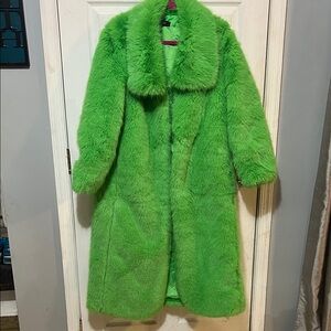 AKIRA Bright Green Teddy Jacket